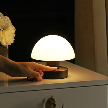 Zoe 5.75" Bohemian Farmhouse Iron Rechargeable Integrated LED Table Lamp - JONATHAN Y